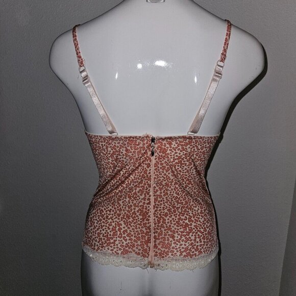 NEW Donna L'Oren Gold Label Bustier Pink Leopard Print Bra Cups Stays Size 34B - Picture 7 of 14
